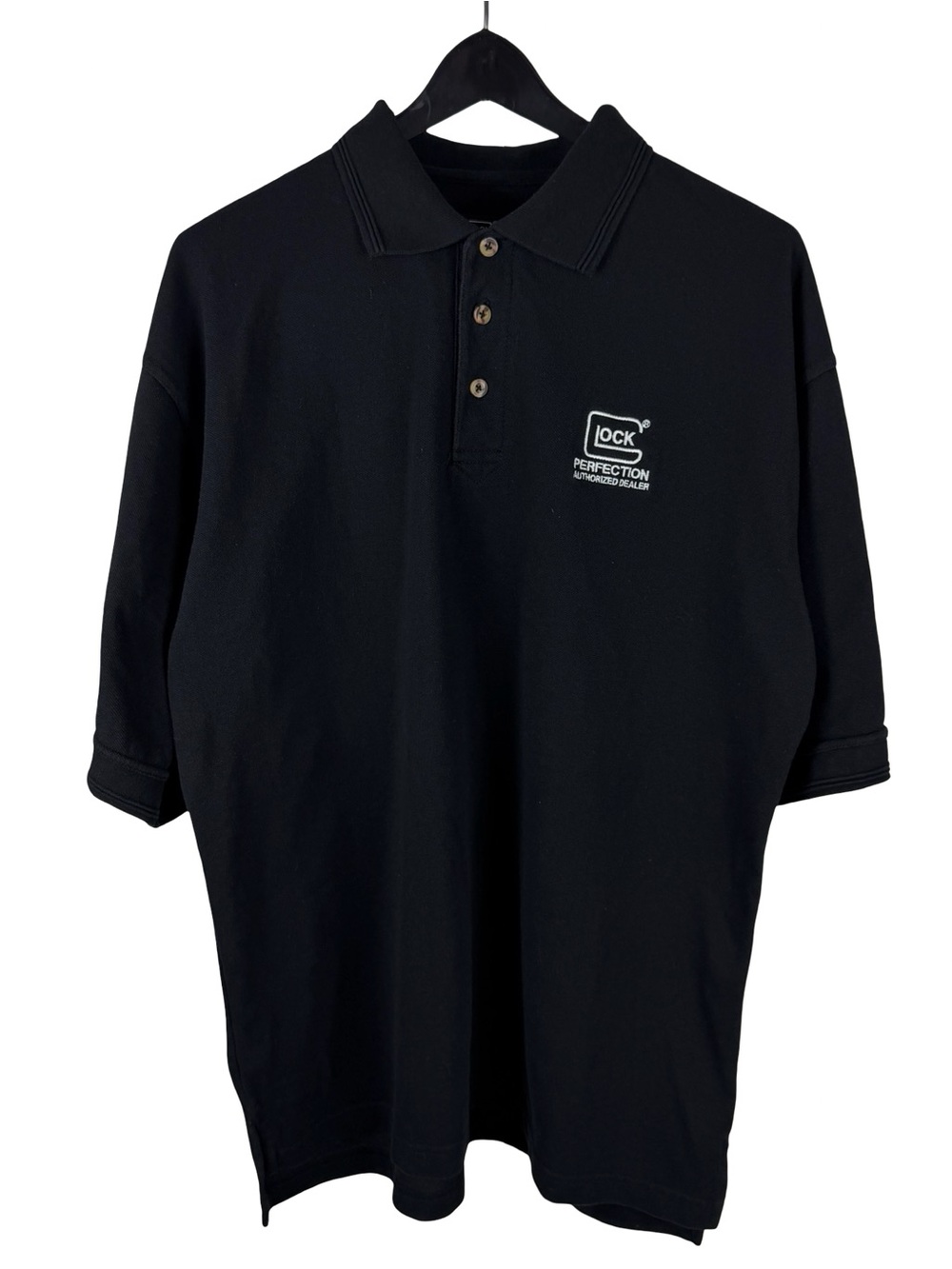 Mens Glock Perfection Firearm Promo Embroidered Black Polo Shirt Size 2XL